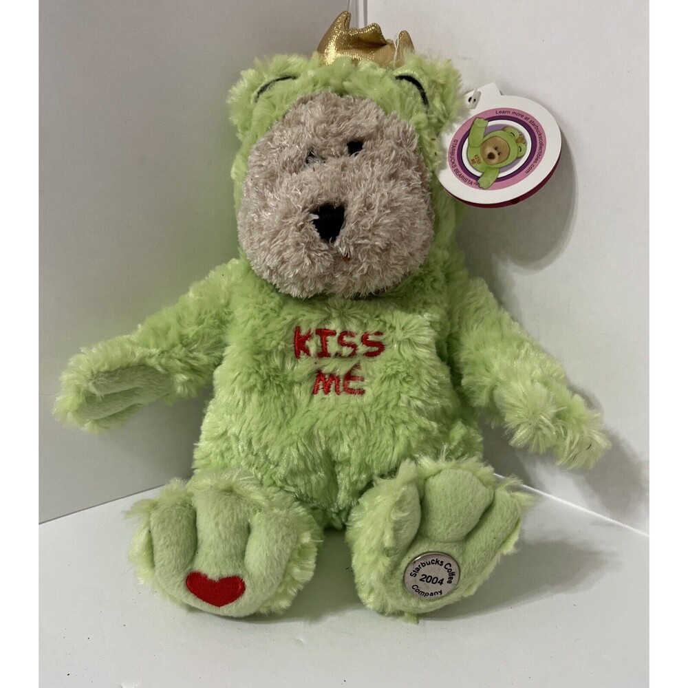 Starbucks BEARISTA BEAR Frog Prince Kiss Me 29th Edition 2004 Valentines Day
